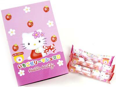 ハローキティ いちごゼリーマシュマロ 20個装入 { 駄菓子 }{ 大量 お菓子 子供会 景品 お祭り くじ引き 縁日 販促 配布 夏祭り 幼稚園 保育園 問屋 }[22K29]