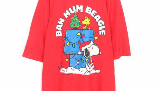 90s USA製 スヌーピー SNOOPY ウッドストック プリント 半袖Tシャツ 古着 ★ メンズ 表記XLサイズ レッド