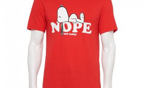 キャラクター Tシャツ 赤 レッド 【 RED LICENSED CHARACTER PEANUTS SNOOPY NOPE TEE 】