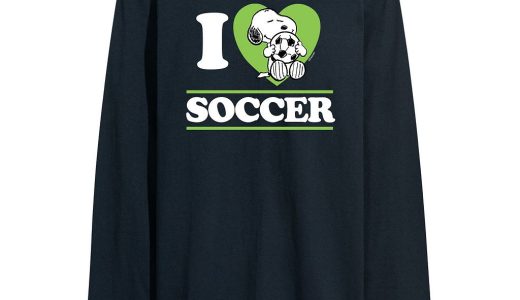 キャラクター Tシャツ 紺色 ネイビー SOCCER" 【 LICENSED CHARACTER PEANUTS SNOOPY I LOVE TEE NAVY 】