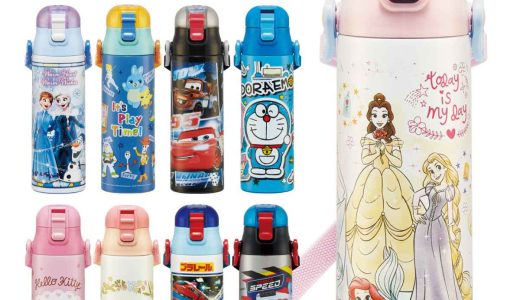 水筒 キッズ 580ml ステンレス 直飲み キャラクター （ プリンセス アナと雪の女王 トイストーリー カーズ ドラえもん ハローキティ プラレール トミカ トトロ 子供 保冷専用 マグボトル ステンレスマグボトル 軽量 ワンプッシュ ）