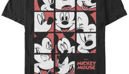 【送料無料】 フィフスサン メンズ Tシャツ トップス Men's Mickey Mouse Grid Short Sleeve Crew T-shirt Black