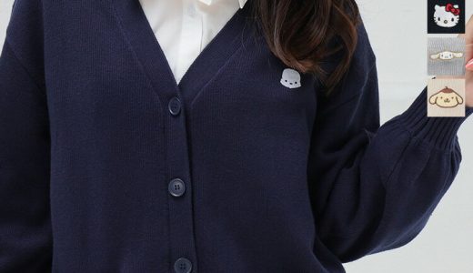 トップス カーディガン 長袖 Vネック 刺繍 レディース 秋 Honeys ハニーズ サンリオキャラクターズ／カーデ【WEB限定LLサイズ有】