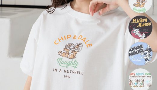 トップス Tシャツ カットソー 半袖 イラストプリント 綿混 ゆったり レディース 夏 Honeys ハニーズ ディズニー／ゆるTシャツ