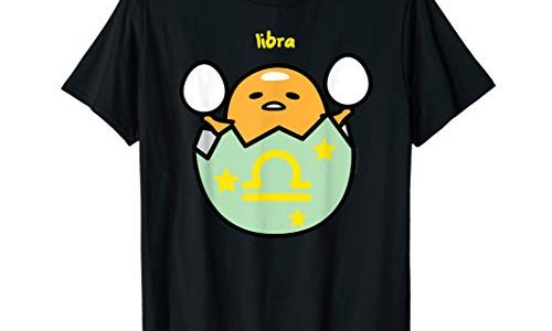 ぐでたま てんびん座 半袖Tシャツ メンズ 【Sサイズ】 ブラック ファッション トップス アメリカ