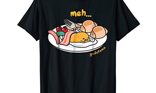 ぐでたま 「あぁ」朝食 半袖Tシャツ メンズ 【Sサイズ】 ブラック ファッション トップス アメリカ