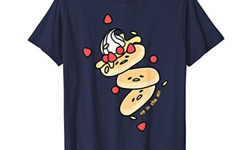 ぐでたま 空中でパンケーキ 半袖Tシャツ メンズ 【Sサイズ】 ネイビー ファッション トップス アメリカ