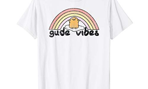 ぐでたま いい感じ gude vibes 半袖Tシャツ メンズ 【Sサイズ】 ホワイト ファッション トップス アメリカ