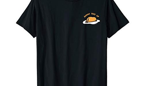 ぐでたま 目玉焼き サニーサイドアップ 半袖Tシャツ レディース【Sサイズ】 ブラック ファッション トップス アメリカ