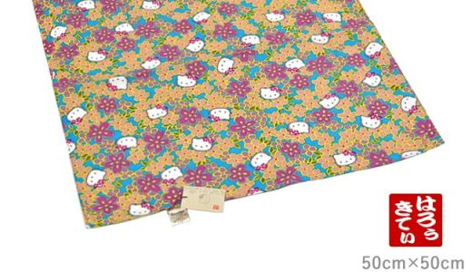 【LINE友達登録で10%OFFクーポン】ハローキティ お弁当包み 風呂敷 50cm 尺三巾 小桜 クロス ピンク パープル エンジ ターコイズ ネイビー ブラック