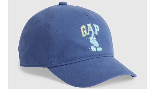 GAP (K)GapKids ディズニー オーガニックコットン100% ミッキーマウス ベースボールキャップ ギャップ 帽子 キャップ ブルー