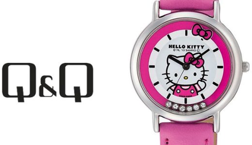 【ネコポス送料無料】【レビューを書いて1年保証】シチズン CITIZEN Q&Q キューキュー HelloKitty ハローキティ レディース 腕時計 ピンク × ピンク HK17-132