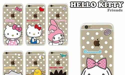 [Hello Kitty Friends Dot Clear ハローキティ フレンズ ドット クリアケース] スマホケース スマホカバー iPhone SE第3世代 SE3 SE第2世代 SE2 8 7 Plus 6s 6 アイフォン アイホン プラス Galaxy S7 edge SC-02H SCV33 ギャラクシー エッジ ケース カバー クリア 透明