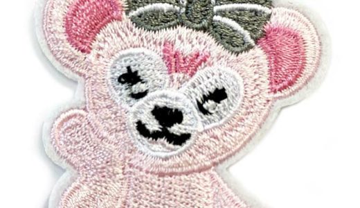 【お買い物マラソン・ポイント2倍】送料無料/ ワッペン シェリーメイ グレーリボン M 刺繍 アイロン キャラクター ダッフィ ディズニー ワッペン アップリケ