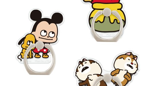 にしむらゆうじ画 スマホリング ディズニー キャラクター ミッキーマウス プルート チップ デール くまのプーさん Disney クリア スマートフォン スマホ iPhone アイフォン リングホルダーバンカーリング ホールドリング