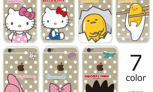 Hello Kitty Friends Dot Clear サンリオ キャラクター ソフトケース iPhone SE第3世代 SE3 SE第2世代 SE2 8 7 Plus 6s 6 プラス Galaxy S7edge エッジ ケース カバー ハローキティ シナモロール シナモン マイメロディ マイメロ ぐでたま バッド ばつ丸 可愛い かわいい