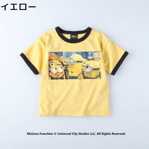 MINION リンガーミニオンTシャツ キッズ Tシャツ tシャツ 半袖 夏 男の子 女の子 ミニオン ミニオンズ かわいい 可愛い おでかけ ジュニアRight-on,ライトオン,12216188-91,MINION,ミニオン