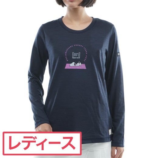 スーパーナチュラル [sn]super.natural スヌーピー コブラポーズ ロゴ長袖Tシャツ ゴルフウェア レディース 秋冬 レディス レディース ゴルフ ゴルフウェア 秋冬