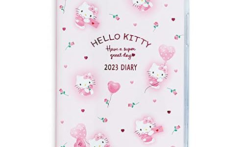 サンリオ 手帳 2023年 ダイアリー マンスリー 横罫タイプウィークリー B6サイズ ハローキティ キティちゃん hello kitty 予定シール 2022年10月始まり 六曜全表示 月齢 女の子 キャラクター 205648 SANRIO