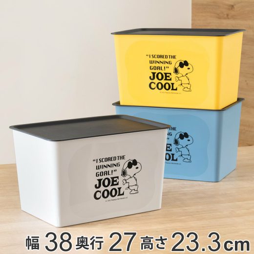 収納ボックス L 幅38×奥行27×高さ24cm スヌーピー コレクトBOX フタ付き （ 収納ケース 収納 プラスチック 小物収納 日本製 小物ケース 積み重ね 小物入れ 小物 ケース ボックス ふた付き おしゃれ キャラクター インナーボックス ）