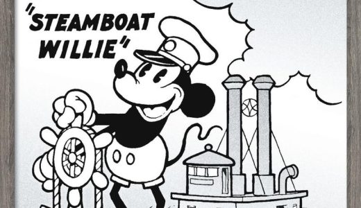 [送料無料] Disney Mickey Mouse - Black and White Steamboat Willie Wall Poster, 22.375