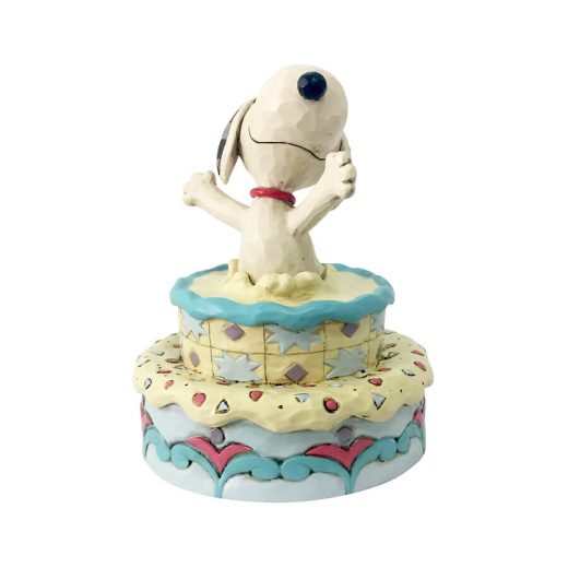 スヌーピー バースデー ケーキ サプライズ 14cm | スヌーピー フィギュア 大人向け 人形 置物 ジムショア グッズ Snoopy Jumping Out Bday Cake ジム・ショア ピーナッツ JIM SHORE PEANUTS 正規輸入品