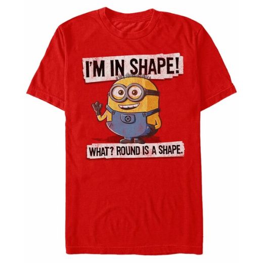 フィフスサン メンズ Tシャツ トップス Minions Illumination Men's Despicable Me I'M In Shape Short Sleeve T-Shirt Red