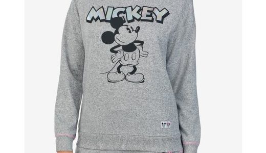 ディズニー レディース パーカー・スウェットシャツ アウター Mickey Mouse Knit Crewneck Pajama Sweatshirt Black