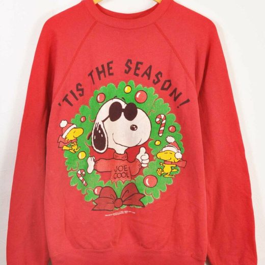 ヴィンテージ 1990年代 USA製 PEANUTS ピーナッツ SNOOPY スヌーピー スウェット レッド メンズM【中古】▼