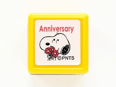 こどものかお Snoopy スヌーピーミニスタンプ浸透印　Anniversary／ピンク （E2204-022）