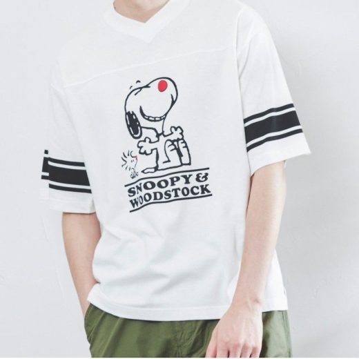 【SALE／37%OFF】coen 【メンズ】クリニクラウン SNOOPY(スヌーピー)フットボールTシャツ コーエン トップス カットソー・Tシャツ ホワイト【RBA_E】