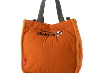 ルートート ROOTOTE SNOOPY スヌーピー 刺繍 小さめ キルティング ショルダー付 トートバッグ IP スクエア キルト Peanuts-7T 8271 （オレンジ）