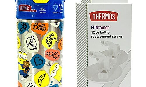 サーモス ストローボトル 替えストロー セット ( ミニオン 青 ) 水筒 yts0284 THERMOS 保冷 355ml minion ミニオンズ グッズ ステンレス ストロー ワンタッチ キッズ 男の子 かっこいい カラフル キャラクター グッズ 輸入品 インポート 海外