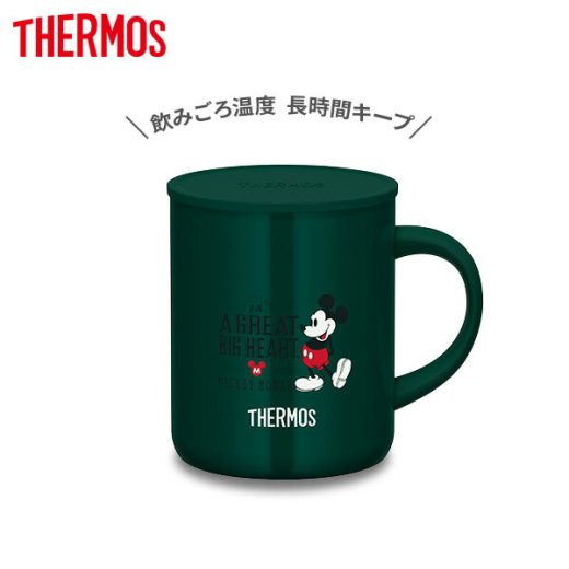 サーモス 保温・保冷マグカップ 真空断熱マグカップ 350ml ダークグリーン（DG） JDG-350DS ｜ THERMOS ステンレス マグカップ 保温 保冷 ミッキー ミッキーマウス ディズニー