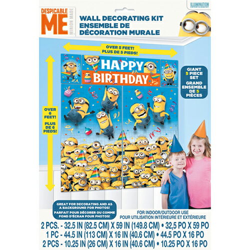 【Pt10倍! 期間限定】ミニオン ウォールデコレーション MINIONS パーティーグッズ HAPPY BIRTHDAY 手作り 装飾 お誕生日会 デコレーション バースデー ミニオンズ 誕生日会 キャラクター 雑貨 グッズ 男の子 女の子 輸入 インポート メール便不可 12757【10p】