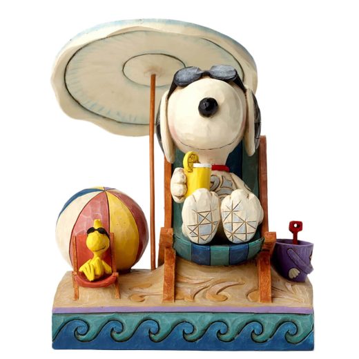 スヌーピー ウッドストック ビーチ 13cm | Snoopy and Woodstock at Beach ジム・ショア ピーナッツ JIM SHORE 正規輸入品