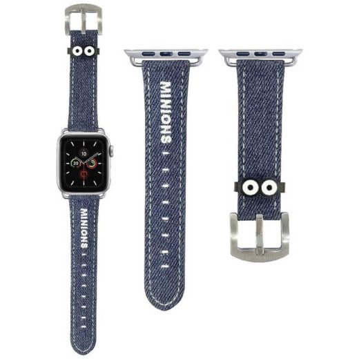 グルマンディーズ　Apple Watch 45/44/42mm 対応 デニムバンド (怪盗グルー/ミニオンズ) シリーズ ゴーグル 　MINI347A