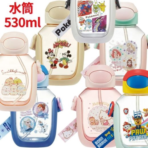 【送料無料】 水筒 キッズ ワンタッチ ストローボトル 530ml ストロー水筒 ストローマグ 子供 子ども おんなのこ おとこのこ 通園 通学 キャラクター かわいい ランチ 遠足 運動会 軽量 軽い ポケモン パウパトロール すみっコぐらし アナと雪の女王 プリンセス サンリオ