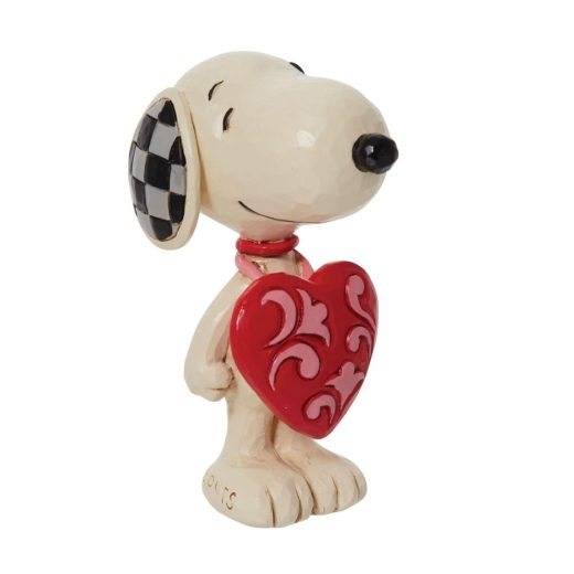 スヌーピー ハートのサイン ミニ 8.5cm | Snoopy wearing Heart Sign ジム・ショア ピーナッツ JIM SHORE 正規輸入品