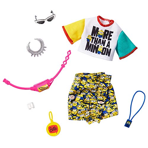 バービー バービー人形 着せ替え 衣装 ドレス Barbie Storytelling Fashion Pack of Doll Clothes Inspired by Minions: Top, Skirt and 6 Accessories Dolls, Gift for 3 to 8 Year Oldsバービー バービー人形 着せ替え 衣装 ドレス