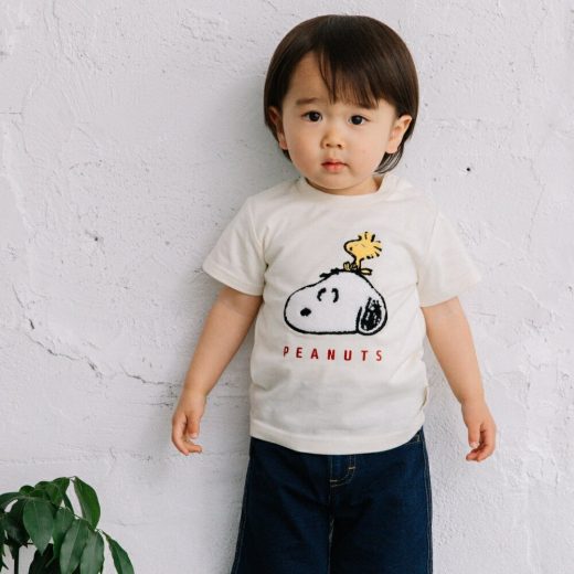 ベビーザらス限定 SNOOPY スヌーピー 半袖Tシャツ フェイスアート(ホワイト×80cm)