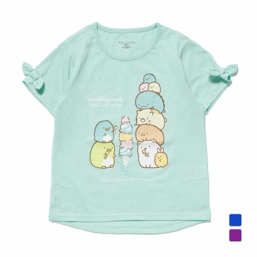 ファインプラス ジュニア キッズ 子供 半袖 Tシャツ すみっコぐらし GIRLS ぺんぺんアイスクリーム 袖リボンT 22863129 スポーツウェア FINE PLUS