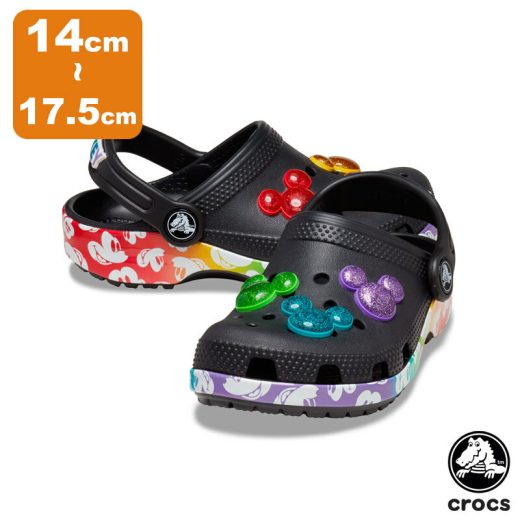 クロックス(CROCS) クラシック ディズニー レインボー クロッグ トドラー(classic disney rainbow clog t)キッズ サンダル シューズ ミッキーマウス【子供用】 [AA]【29】