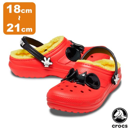 クロックス(CROCS) クラシック ラインド ディズニー ミッキー マウス クロッグ キッズ(classic lined Disney Mickey Mouse clog k) キッズ/サンダル/シューズ/ボア/秋冬【子供用】 [AA]【28】