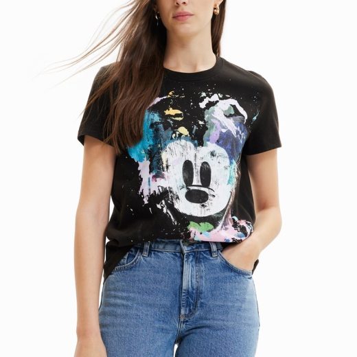 【SALE／10%OFF】Desigual アーティ ミッキーマウスTシャツ デシグアル トップス カットソー・Tシャツ ブラック ホワイト レッド【送料無料】