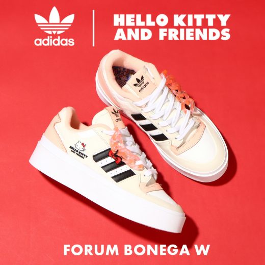 adidas FORUM BONEGA W HELLO KITTY(アディダス フォーラム ボネガ W ハロー キティ)OWHITE/CBLACK/FTWWHT【レディース スニーカー】23SS-S