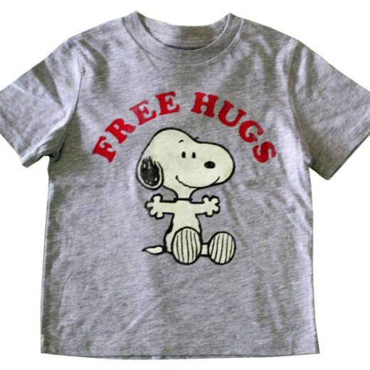 ◯【 スヌーピー SNOOPY 】『 FREE HUGS 12M （ 杢GY ） 』キッズ Tシャツ キャラクターTシャツ ピーナッツ peanuts アメキャラ 子供 アメリカ直輸入 ウッドストック チャーリーブラウン ジュニア