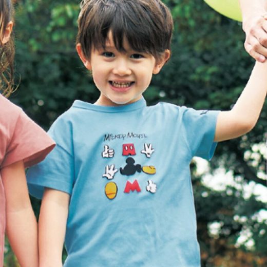 【Disney】 ディズニー 親子でおそろいキッズオーバーサイズ半袖Tシャツ「ミッキーマウス」 「サックス」 ◆ 90 100 110 120 130 140 ◆ ◇ 子ども 子供 キッズ 子ども服 キッズ服 服 トップス Tシャツ カットソー 半袖 男の子 夏 キャラクター ベルメゾン ◇