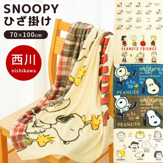 【4日20時開催！エントリーで全品P10倍】毛布 西川 ひざ掛け 70×100cm スヌーピー PEANUTS もうふ あったか なめらか ブランケット 秋 冬 洗える 薄手 掛け毛布 おしゃれ かわいい SNOOPY ピーナッツ 送料無料 100×70【あす楽対応】