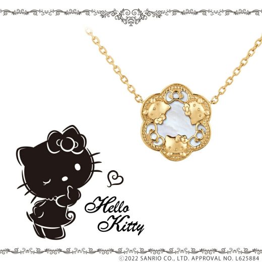 【複数購入で最大P10倍】 ハローキティ グッズ ネックレス Hello Kitty ネックレス シルバー（イエローゴールドコーティング） レディース アクセサリー ジュエリー サンリオ グッズ 可愛い おしゃれ 人気 ブランド 10代 20代 30代